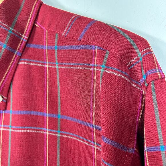 Vintage Pendleton Shirt Mens XL Red Plaid Wool Dress Made in USA 80s - Picture 5 of 7